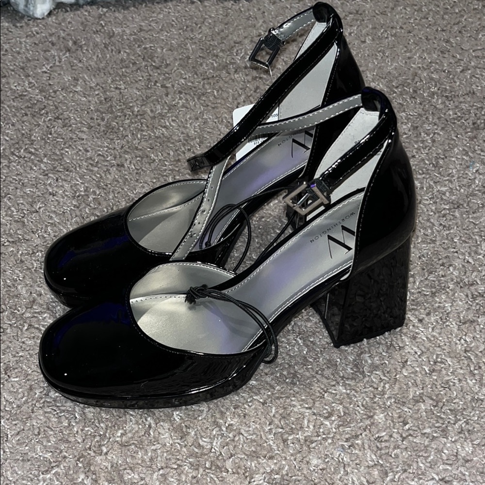 Black Vinyl Women's Heels